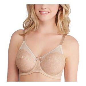 Wacoal Retro Chic Lace Underwire Bra 36C Nude Tan Full Figure style 855186